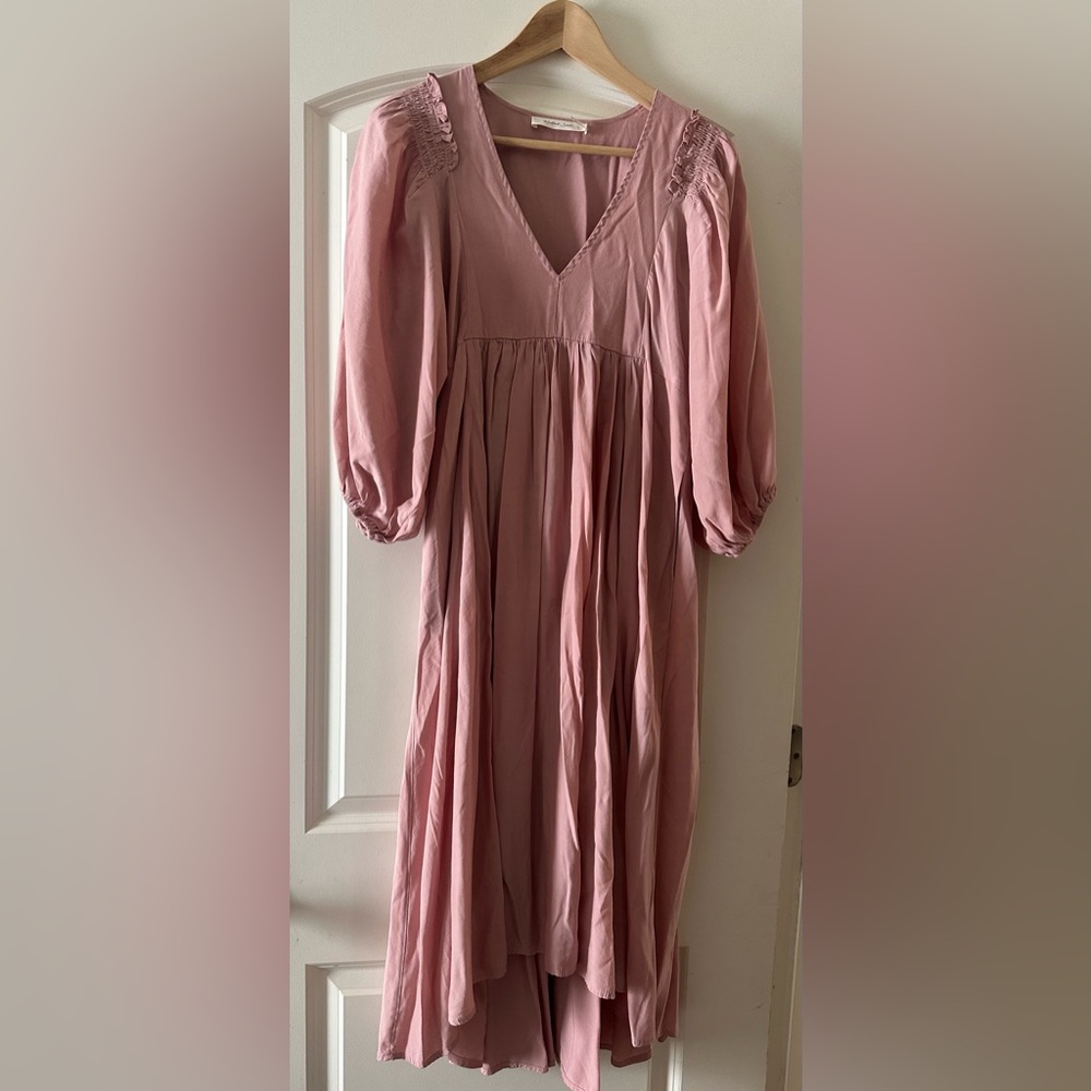 Mustard Seed pink maxi dress small (A15)